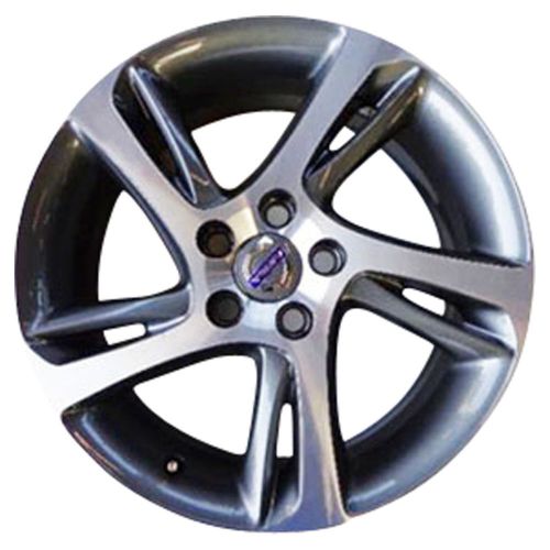 Oem reman 17x7 alloy wheel, rim medium charcoal painted with machined face-70387