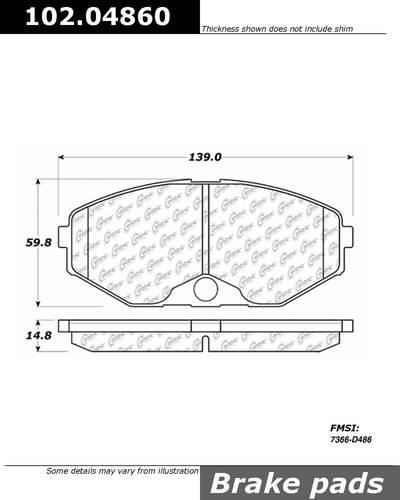 Centric 102.04860 brake pad or shoe, front-c-tek metallic brake pads