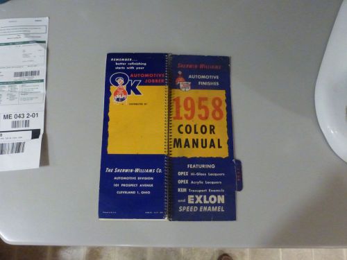 Sherwin williams 1958 automotive finishes color manual exlon speed enamel &amp; more