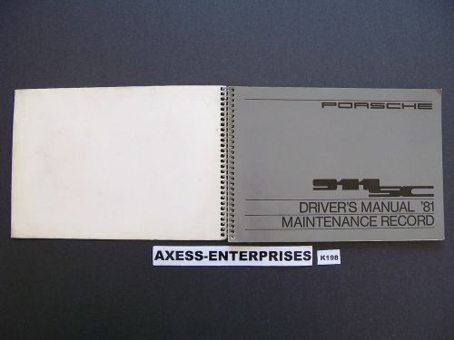 1981 porsche 911 911sc owners manual &amp; drivers maintenance service book k198 row