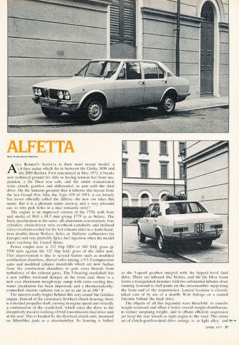 1973 alfa romeo alfetta classic original article