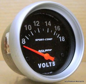 Auto meter 3592 sport-comp volt gauge, 2-5/8&#034; dia, 8-18 volt range,