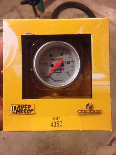 Auto meter 4350 ultra-lite electric boost gauge 2 1/16&#034; 0 - 15 psi 1/8&#034; npt