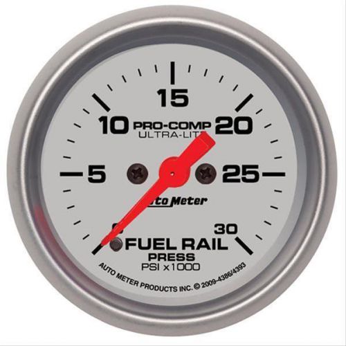 Autometer fuel gauge ultra-lite fuel rail gauge 2 1/16&#034; 0-30000 full sweep elect