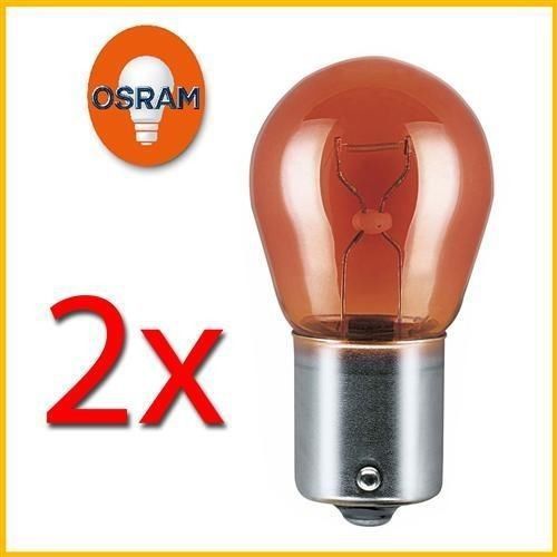 2x genuine osram car turn signal indicator light bulb amber 12v py21w 21w bau15s