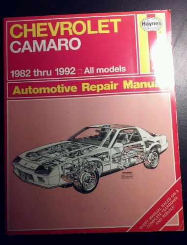 Chevrolet camaro 1982 thru 1992 haynes manual ph