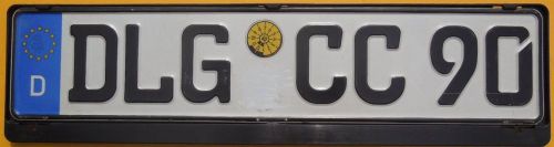 German euro license plate + black frame audi a6 a4 avant volkswagen passat eos