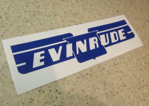 Evinrude pre-war square tank vintage outboard motor decal blue + free fish decal