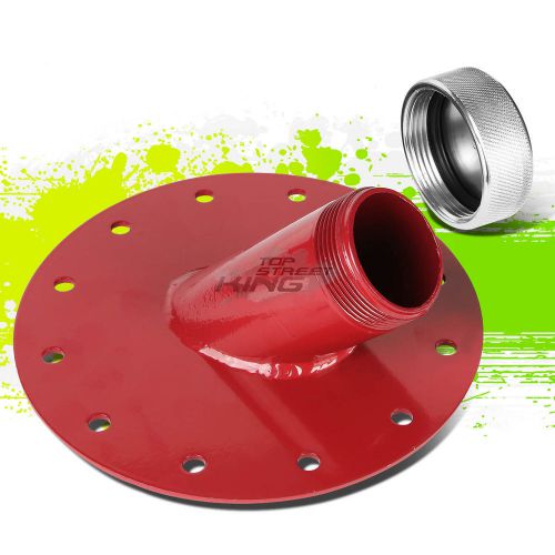 Powder coated fuel cell gas tank 45° 1.5&#034; remote fill 2.75&#034;filler neck+cap red