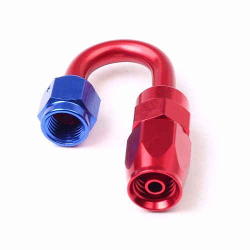 -6 an 180 degree swivel hose end fitting braided &amp; nylon an6 red blue