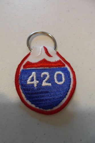 4:20 embroidered fabric keychain (pot, weed, marijuana, hemp, dope, grass, 420)