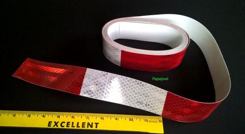 3m dot-c2 2&#034; x 50&#039; usa made reflective semi tractor trailer tape 6&#034; red 6&#034; white