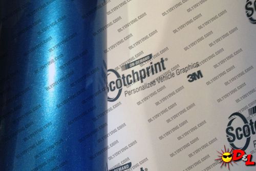 3m scotchprint gloss blue metallic wrap film 8&#034;x72&#034; 4 sq. ft.