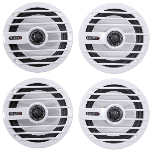 (4) mb quart nkf116 6.5&#034; 200 watt 2-way nautic marine boat audio speakers white