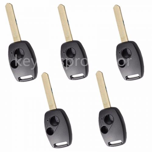 5pc keyless 2 button remote key shell case for honda accord civic cr-v pilot fit