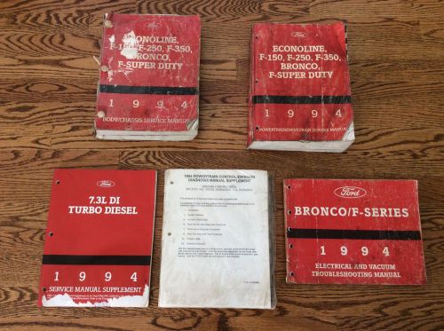 1994 ford f150 f250 f350 bronco f-super duty shop service repair manual set