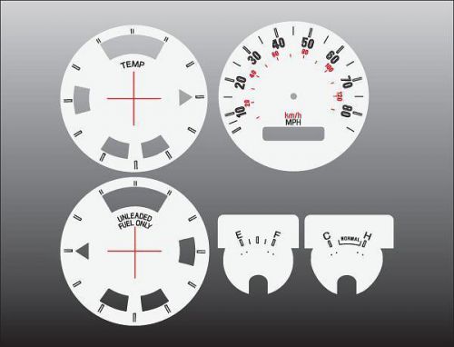 1977-1979 ford thunderbird non-tach dash instrument cluster white face gauges