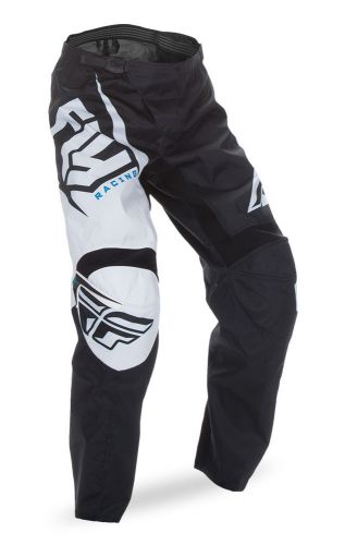 Fly racing black/white mens &amp; youth f-16 dirt bike pants mx atv 2017