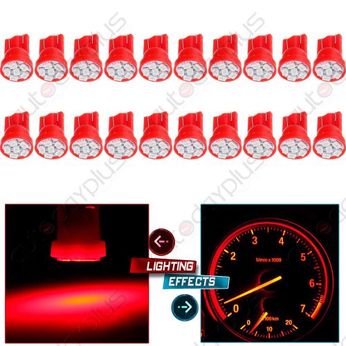 20x red t10 3020 6smd led license light bulb for acura buick cadillac ford honda