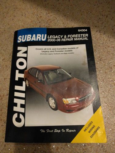 Chilton subaru legacy &amp; forester 2000-06 repair manual