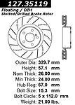 Centric parts 127.35119 rear performance rotor