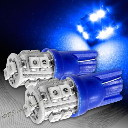 2x blue smd 10 led 12v t10 side marker courtesy license plate wedge light bulb