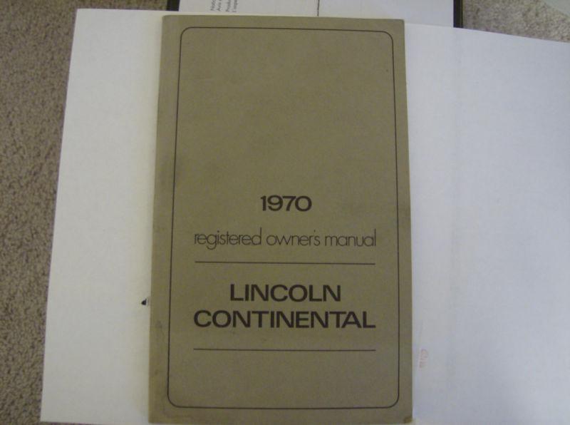 1970 lincoln continental owners manual