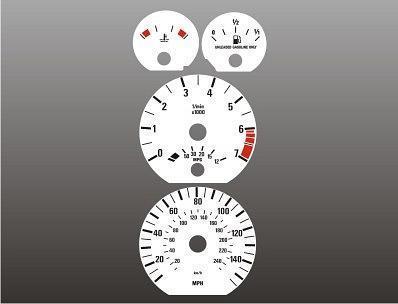 1996-2004 bmw e39 e38 e53 5 series instrument cluster white face gauges