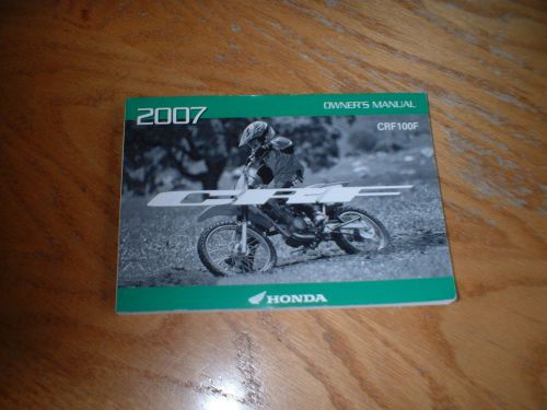 Honda 100 owners manual    crf 100  2007 in english