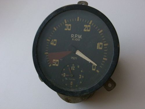 Vintage mark v jaguar tachometer and clock, smiths, untested