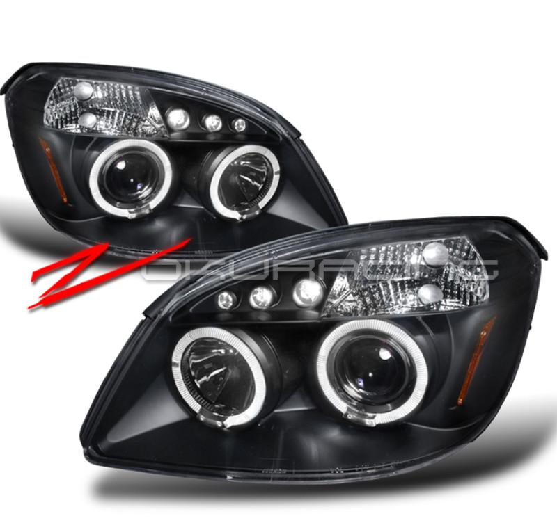 05-10 chevy cobalt led projector head lights pair black