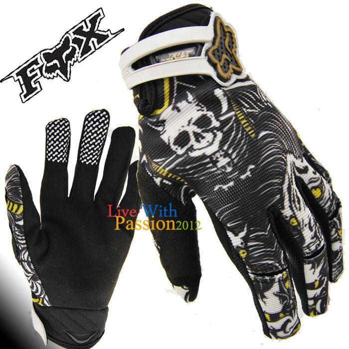 Fox cool 360 men skull sports bike motorcross bicycle racing gloves size m,l,xl 