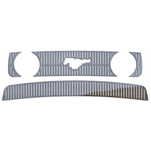 Ford mustang gt 05-09 stainless vertical billet front metal grille trim cover