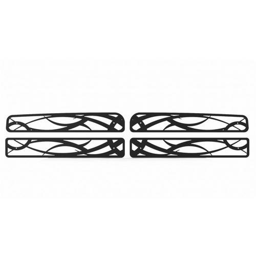 Dodge ram 94-02 black powdercoat tribal front metal grille trim cover insert