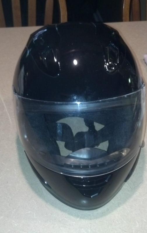Black fuel dot full face motorcycle helmet with visor size m