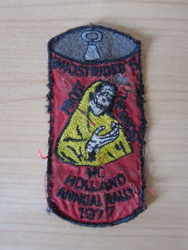 Mc patch ghostriders mc holland annual rally 1977 rocker cut patches patch-