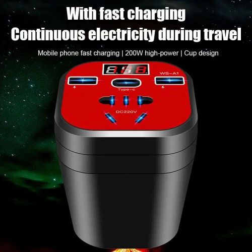 Usb port led display waterproof rubber ring car power inverter