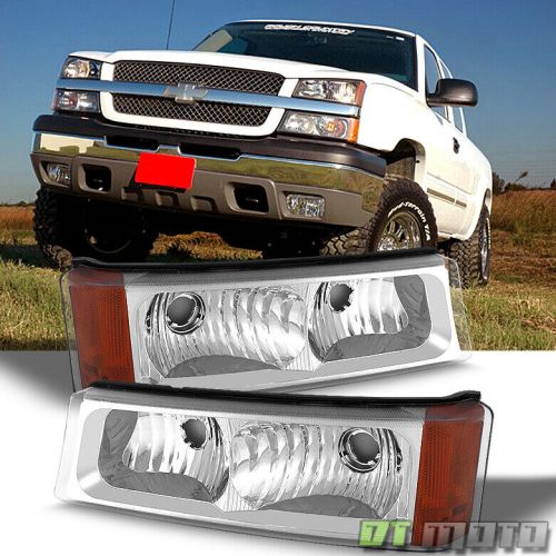 Fits 03-06 chevy silverado /avalanche clear bumper signal lamp lights left+right