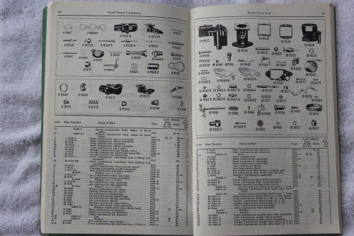 Vintage ford v-8 and 43 cylinder cars 1928-32 parts price list reprint book