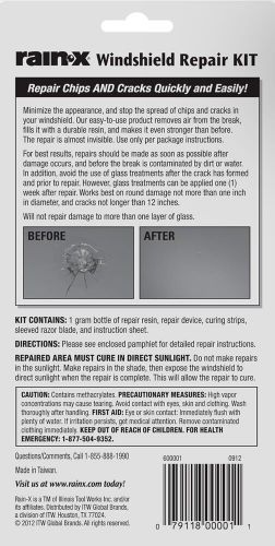 Rain-x 600001 windshield repair kit