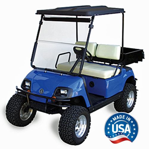 Yamaha g14, g16, g19 clear impact modified fold down golf cart windshield