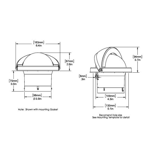 Ritchie ss-2000w supersport compass - flush mount - white