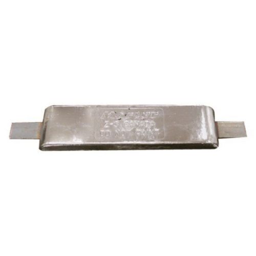 Martyr 12&#034; l x 3&#034; w x 1.25&#034; h zinc rectangular hull plate anode w straps