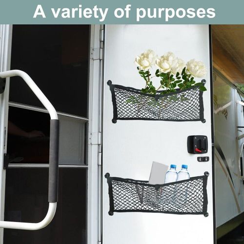 Storage net pocket black boat 25*60cm 2pcs cargo net fittings organizer