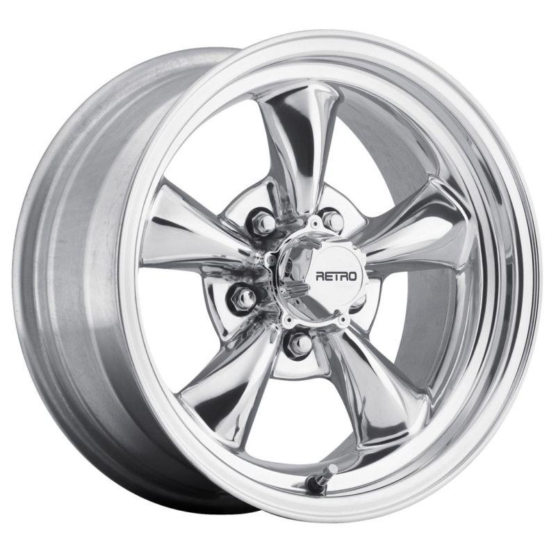 (4) 15x7" retro polished aluminum wheels rims 5x4.75" for pontiac firebird 1967