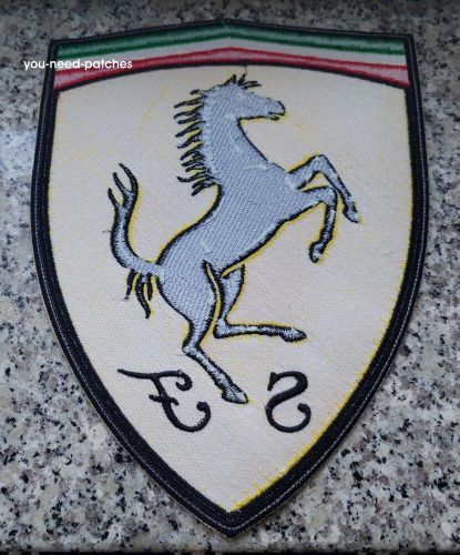 F1 formula ferrari shield patch huge 8&#034; sports car sew on embroidery patch-