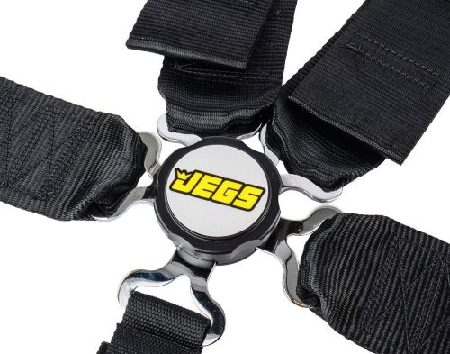 Jegs 70112 black cam lock ultra series harness 5-point design pull down u-type