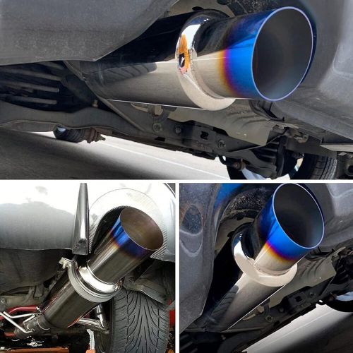 Evil energy 2&#034; inlet 3&#034; outlet exhaust tip burnt muffler universal 14.8&#034; length