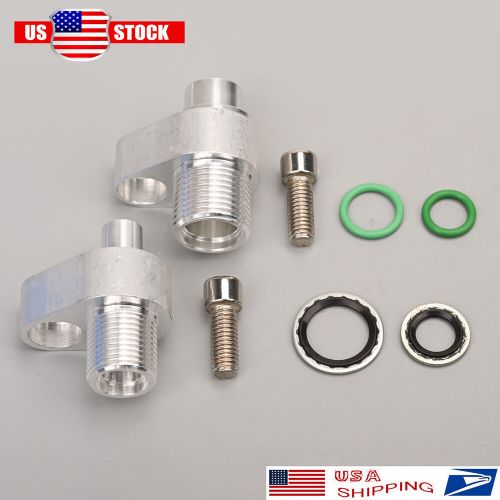 Ls swap ac compressor adapter fittings kit 8&amp;10an silver for denso 10s17f 10s20f