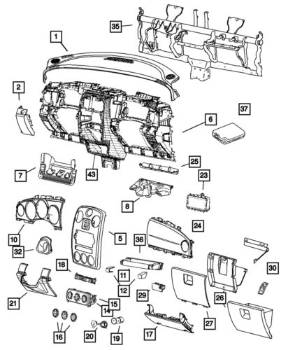 Genuine mopar glovebox door latch 1jq68bdaaa